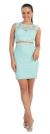 Form Fitting Sheer Lace Short Cocktail Party Dress in Aqua